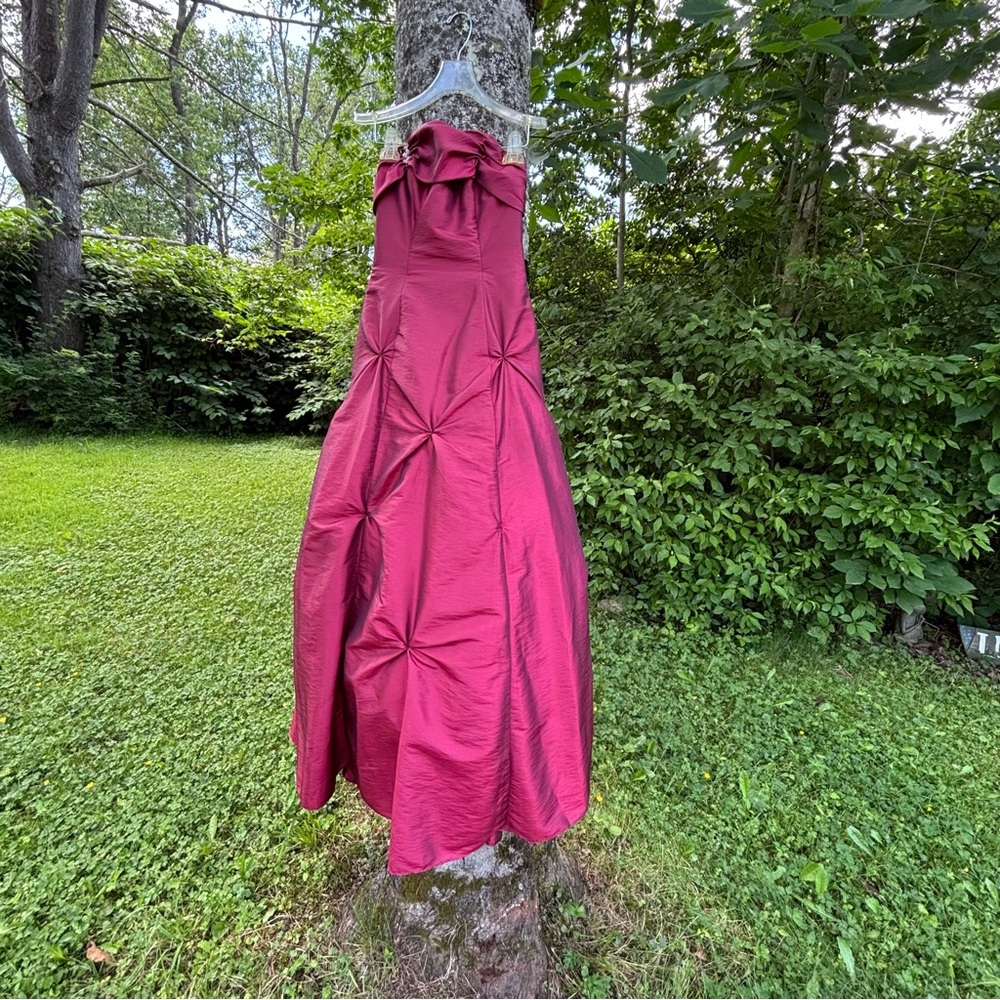 Xcite Strapless Raspberry Prom Gown